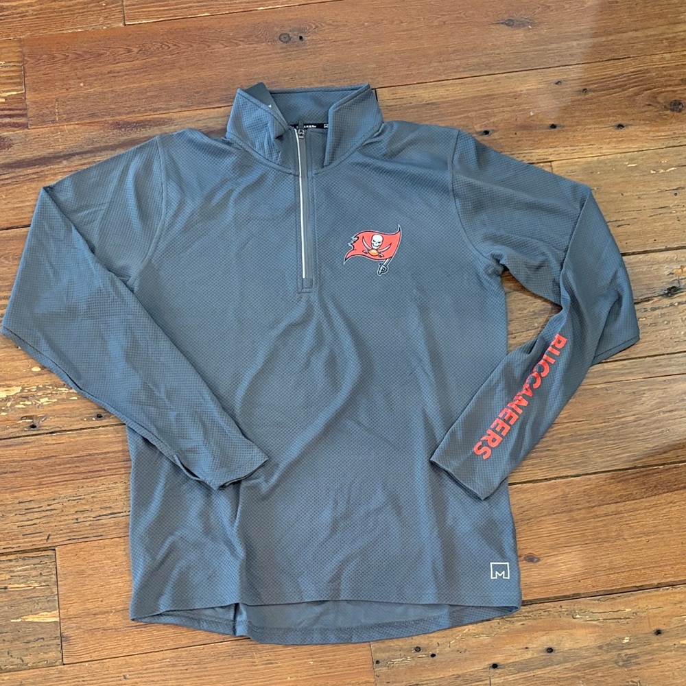 Men's Gray Tampa Bay Buccaneers Lightweight Quarter-Zip Pullover